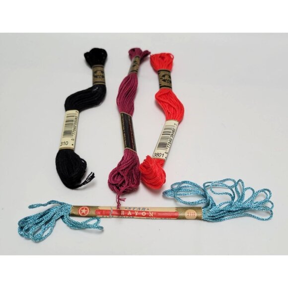 Lot of 23 Embroidery Floss Skeins DMC Star Rayon Assorted Colors New Used - Picture 6 of 6